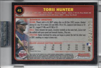 2003 Bowman Chrome - Gold Refractors #41 Torii Hunter Back