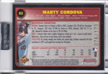 2003 Bowman Chrome - Gold Refractors #82 Marty Cordova Back