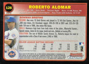 2003 Bowman Chrome - Refractors #128 Roberto Alomar Back