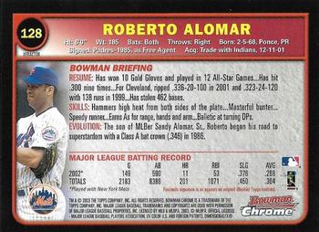 2003 Bowman Chrome - X-Fractors #128 Roberto Alomar Back