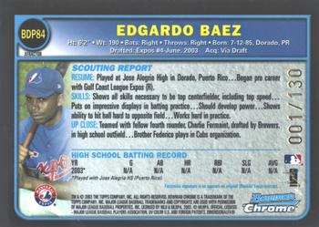 2003 Bowman Draft Picks & Prospects - Chrome X-Fractors #BDP84 Edgardo Baez Back