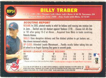 2003 Bowman Draft Picks & Prospects - Gold #BDP14 Billy Traber Back