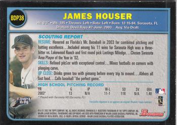 2003 Bowman Draft Picks & Prospects - Gold #BDP38 James Houser Back