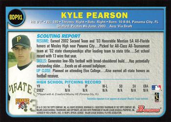2003 Bowman Draft Picks & Prospects - Gold #BDP91 Kyle Pearson Back
