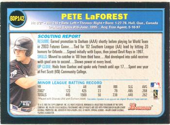 2003 Bowman Draft Picks & Prospects - Gold #BDP142 Pete LaForest Back