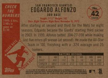 2003 Bowman Heritage - Facsimile Signature #42 Edgardo Alfonzo Back
