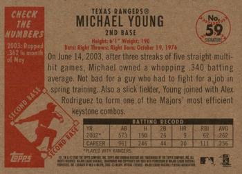2003 Bowman Heritage - Facsimile Signature #59 Michael Young Back