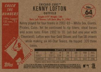 2003 Bowman Heritage - Facsimile Signature #64 Kenny Lofton Back