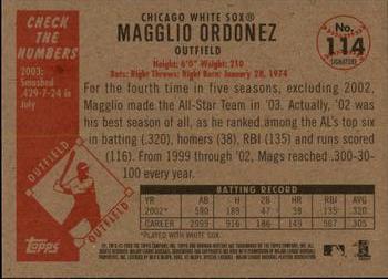2003 Bowman Heritage - Facsimile Signature #114 Magglio Ordonez Back