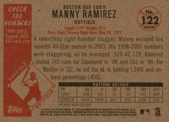 2003 Bowman Heritage - Facsimile Signature #122 Manny Ramirez Back