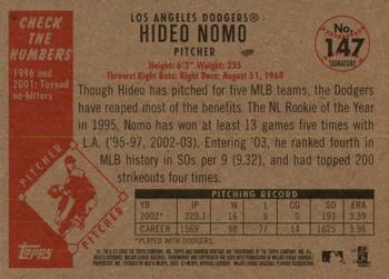 2003 Bowman Heritage - Facsimile Signature #147 Hideo Nomo Back