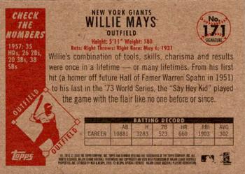 2003 Bowman Heritage - Facsimile Signature #171 Willie Mays Back