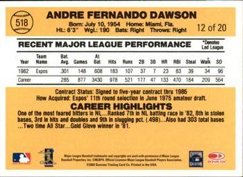 2003 Donruss - Anniversary 1983 #12 Andre Dawson Back