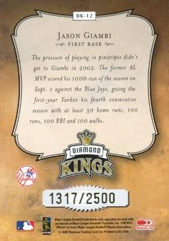 2003 Donruss - Diamond Kings Gold #DK-12 Jason Giambi Back