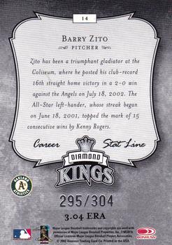 2003 Donruss - Stat Line Career #14 Barry Zito Back