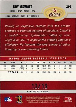 2003 Donruss - Stat Line Season #293 Roy Oswalt Back