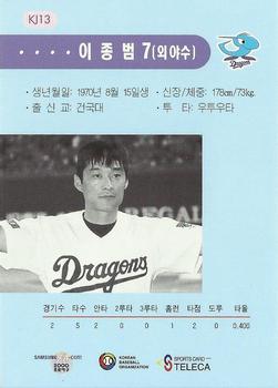 2000 Teleca - '99 Korea Japan Super Game #KJ13 Jong-Beom Lee Back