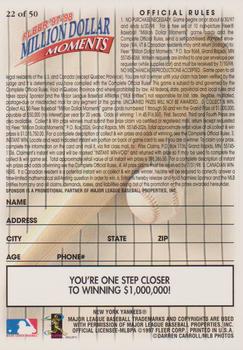 1997-98 Fleer Million Dollar Moments - Blank Front Game Cards #22 Blank Back
