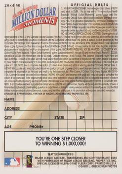 1997-98 Fleer Million Dollar Moments - Blank Front Game Cards #28 Blank Back