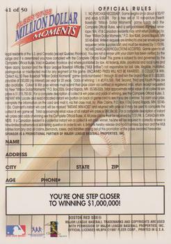 1997-98 Fleer Million Dollar Moments - Blank Front Game Cards #41 Blank Back