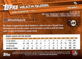 2017 Topps Pro Debut #5 Heath Quinn Back
