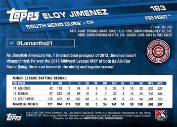 2017 Topps Pro Debut #183 Eloy Jimenez Back