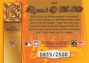 2003 Donruss Classics - Legends of the Fall #LF-8 Willie Stargell Back
