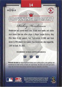2003 Donruss Diamond Kings - Framed White (Bronze Foil) #14 Rickey Henderson Back