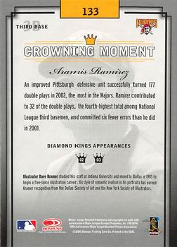 2003 Donruss Diamond Kings - Framed White (Bronze Foil) #133 Aramis Ramirez Back