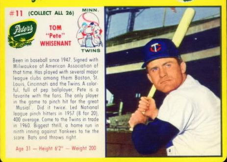 1961 Peters Meats Minnesota Twins #11 Tom 