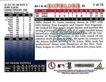 1998 Score St. Louis Cardinals - Platinum Team #7 Mike Difelice Back