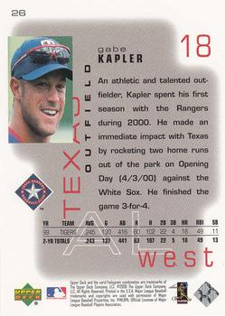 2000 Upper Deck Pros & Prospects #26 Gabe Kapler Back
