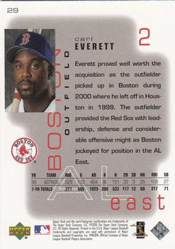 2000 Upper Deck Pros & Prospects #29 Carl Everett Back