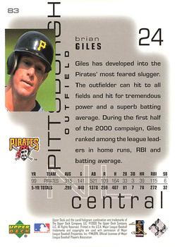 2000 Upper Deck Pros & Prospects #83 Brian Giles Back