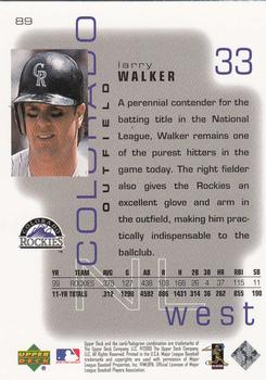2000 Upper Deck Pros & Prospects #89 Larry Walker Back