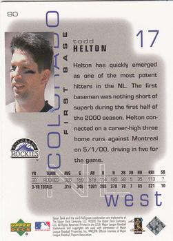 2000 Upper Deck Pros & Prospects #90 Todd Helton Back
