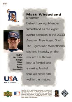 2000 Upper Deck Pros & Prospects #99 Matt Wheatland Back