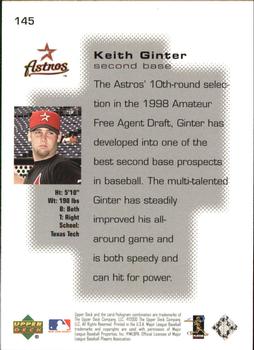 2000 Upper Deck Pros & Prospects #145 Keith Ginter Back