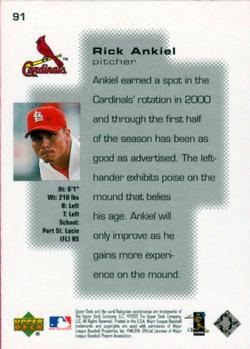 2000 Upper Deck Pros & Prospects #91 Rick Ankiel Back