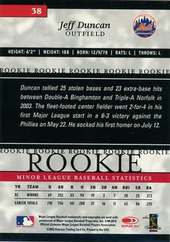 2003 Donruss/Leaf/Playoff (DLP) Rookies & Traded - 2003 Donruss Elite Extra Edition #38 Jeff Duncan Back