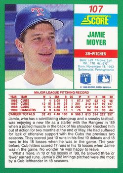 1990 Score #107 Jamie Moyer Back