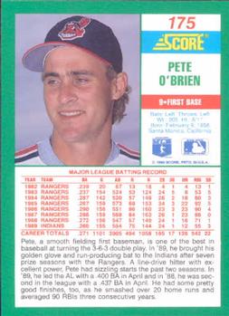 1990 Score #175 Pete O'Brien Back