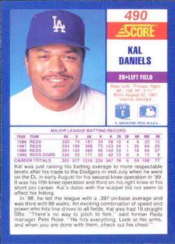 1990 Score #490 Kal Daniels Back