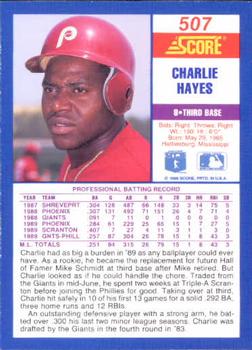 1990 Score #507 Charlie Hayes Back