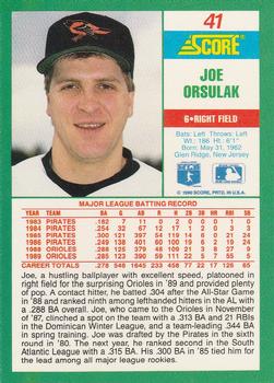 1990 Score #41 Joe Orsulak Back