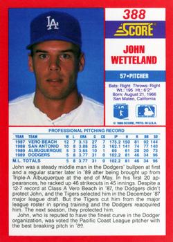 1990 Score #388 John Wetteland Back