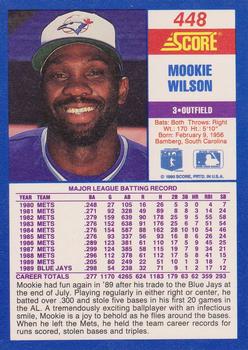 1990 Score #448 Mookie Wilson Back