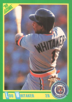 1990 Score #75 Lou Whitaker Front