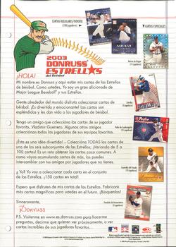 2003 Donruss Estrellas - Posters de su Jugador #NNO Roberto Clemente Back