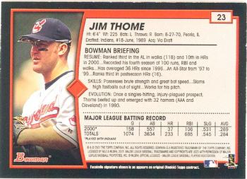2001 Bowman #23 Jim Thome Back